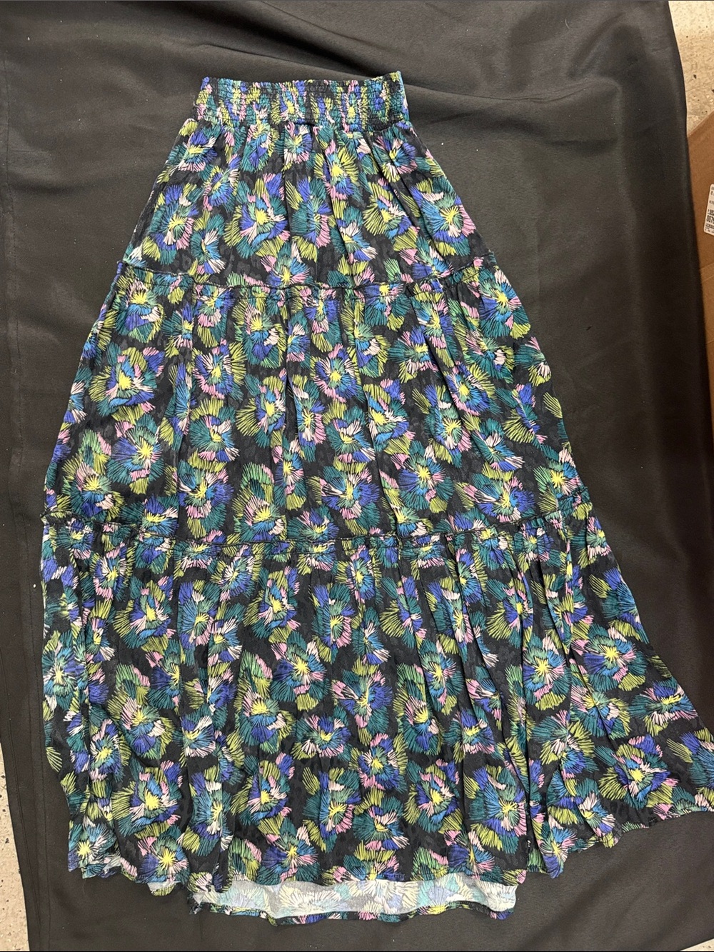 Fresha London Floral Tired Maxi Skirt Smocked Waist Boho Vicose - Picture 4 of 4